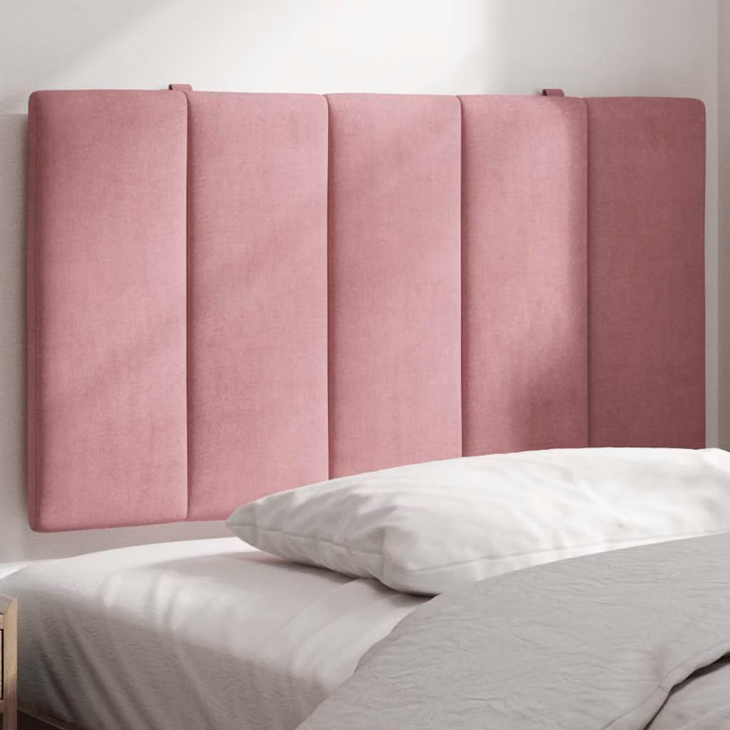 vidaXL Cuscino Testiera Hanko in Velluto Rosa, Pannello Imbottito da Parete, L: 90 cm, H: 45 cm, P: 3 cm