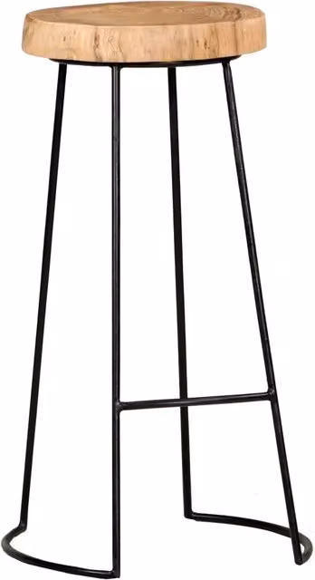Set di 2 sgabelli da bar vidaXL in legno di acacia e metallo, colore marrone e nero, stile industriale