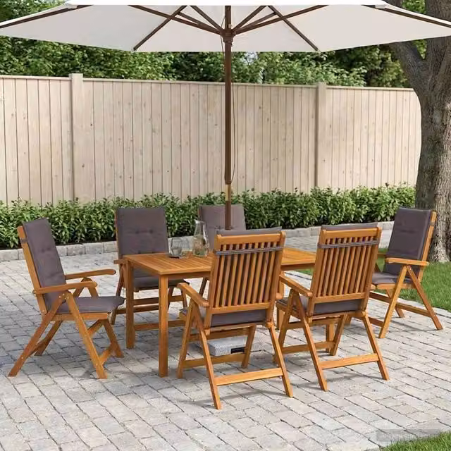 Set da pranzo da giardino 7 pezzi Naturale 3434573