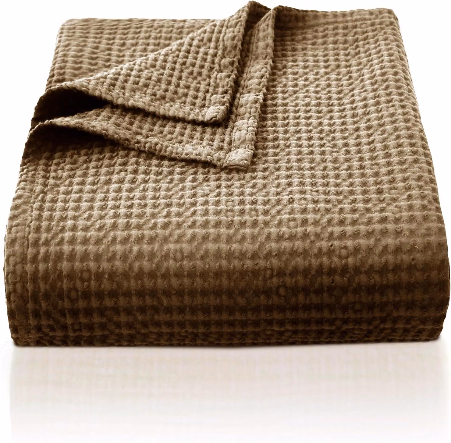 Coperta matrimoniale a motivo waffle, 220 x 240 cm, 100% cotone, ideale per la camera da letto e il divano