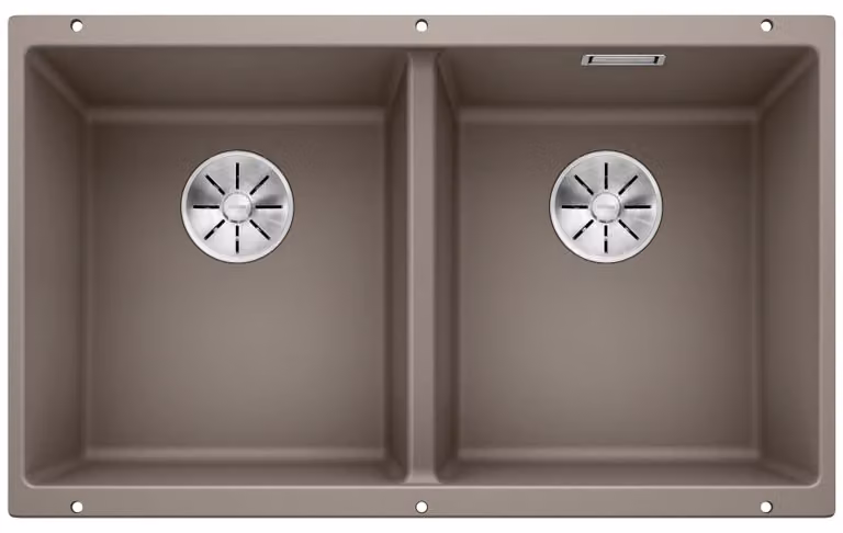 BLANCO SUBLINE 350/350-U, Mobiletti con lavello, Silgranit, Beige, 80 cm, Germania