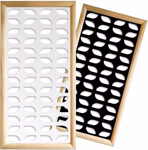Moduli Decorativi Moderni e Astratti GLOBECROSS in Legno e PVC, Colore Nero e Bianco, L: 73 cm, H: 148 cm
