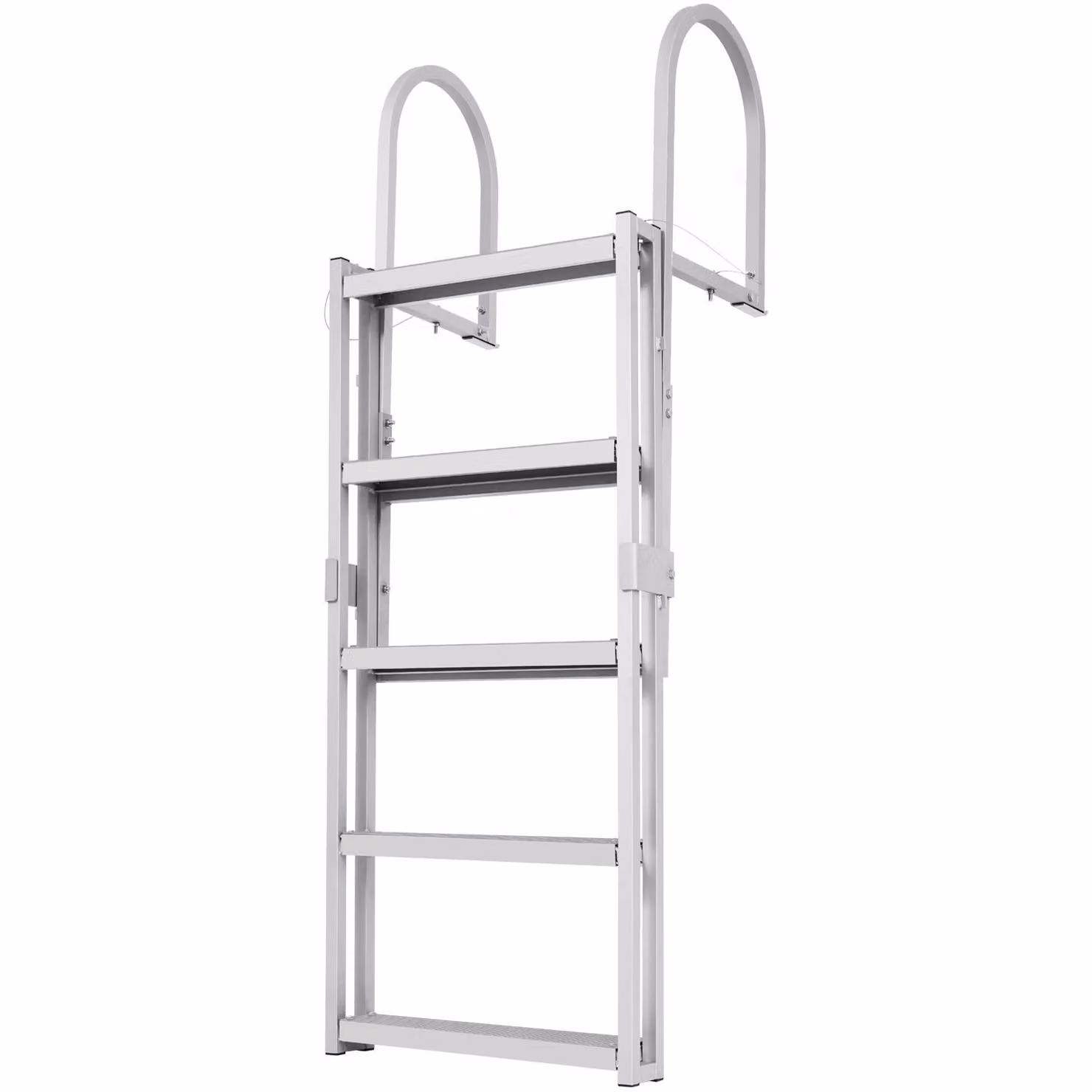 Scaletta SucceBuy in alluminio, 170-200 cm, regolabile in altezza, 5 gradini per l'accesso alla barca
