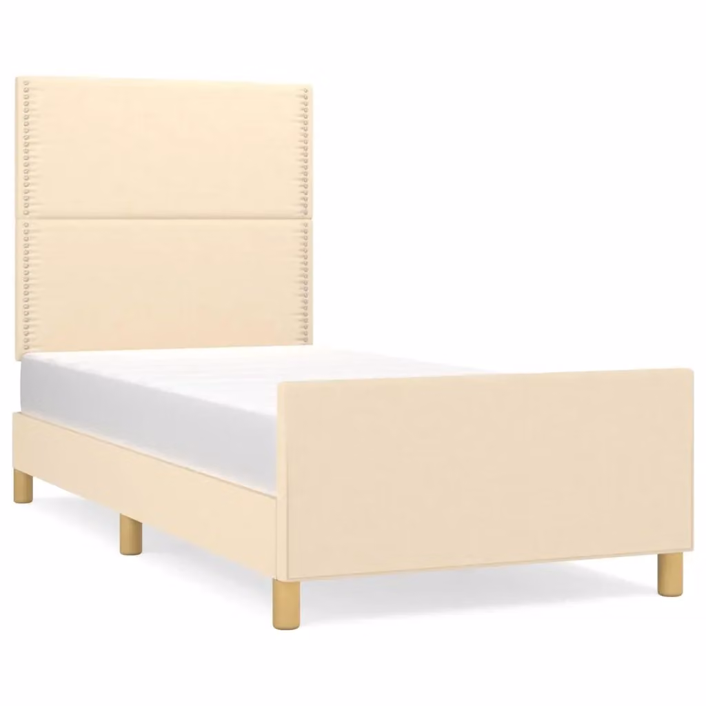 Giroletto vidaXL in tessuto beige con struttura in legno di larice e MDF, L/P/H: 90 x 200 x 93 cm – 2