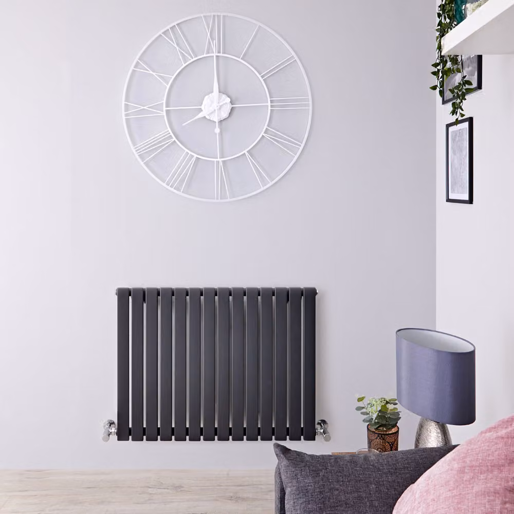 Radiatore Orizzontale Design Antracite 635x834mm 660W - Stile Moderno - Salvaspazio - Sloane