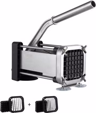 VEVOR Tagliapatatine Manuale, Tagliaverdure Multifunzione con Lama in Acciaio Inossidabile da 12,7 mm e 9,5 mm, Tagliatutto da Cucina Commerciale Affetta Patate con Ventose, per Ristorante, Cucina