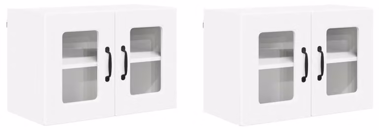 Mobile in vetro da parete PORTO 2 pcs Bianco 60 x 31 x 40 cm