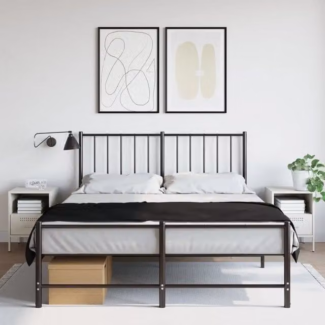 Comodini 2 pz-Set di 2 Tavolino da notte Bianchi 36x39x50,5 cm in Acciaio 874496