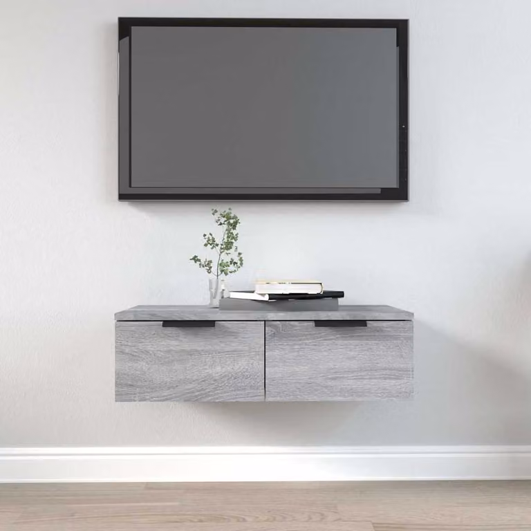Armadietto a muro moderno vidaXL in legno MDF grigio opaco L 68 cm, P 30 cm, H 20 cm
