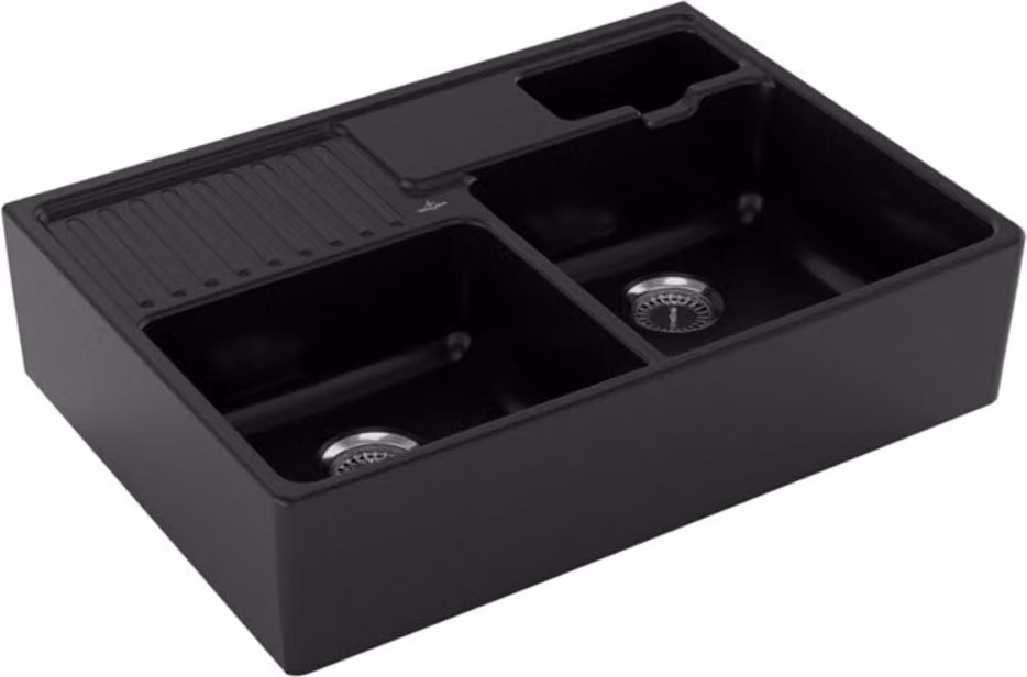 Lavello Villeroy & Boch a doppia vasca 895 x 630 mm funzionamento manuale cromite