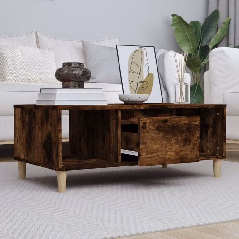 vidaXL Tavolino in rovere fumé 90x50x36,5 cm - Tavolino - Tavolini - Tavolino basso - Tavolo