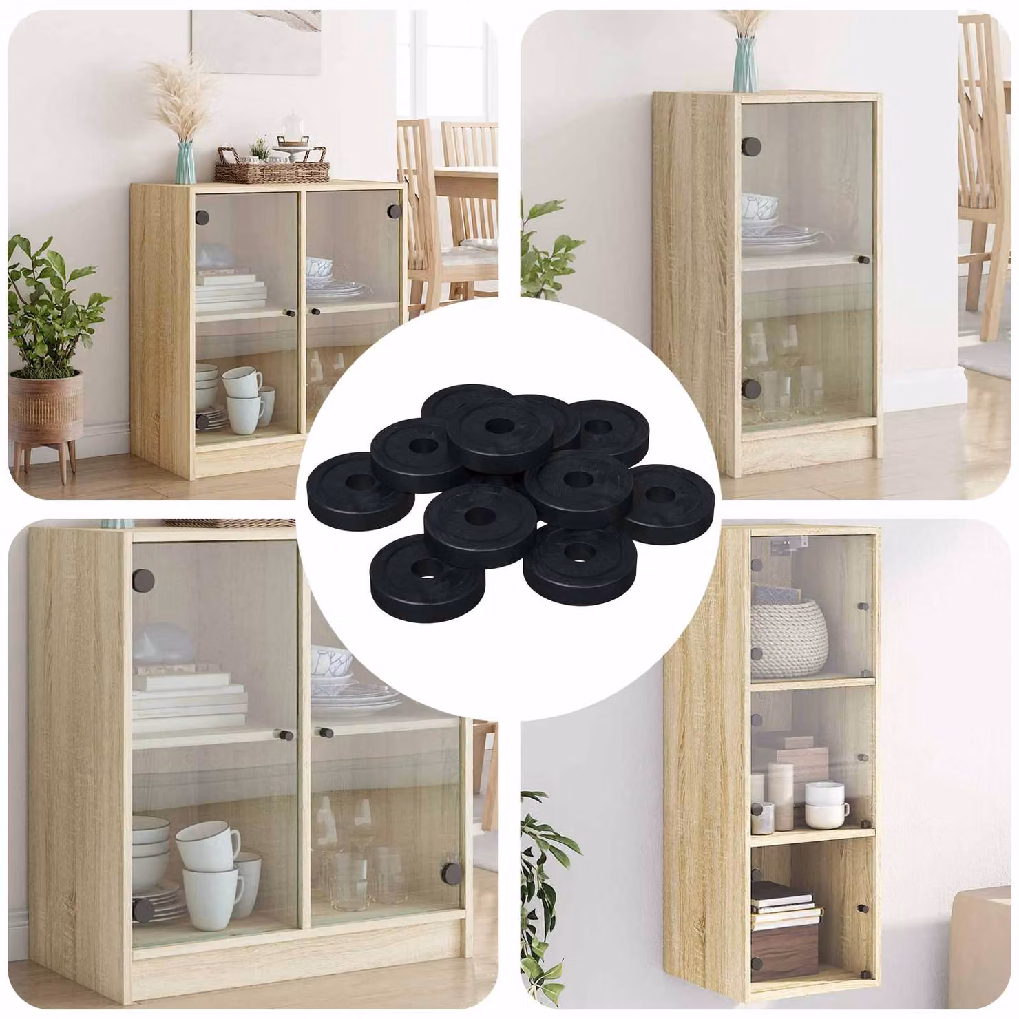 Set di 36000 rondelle piatte in nylon nero vidaXL, diametro 15 mm e spessore 3 mm