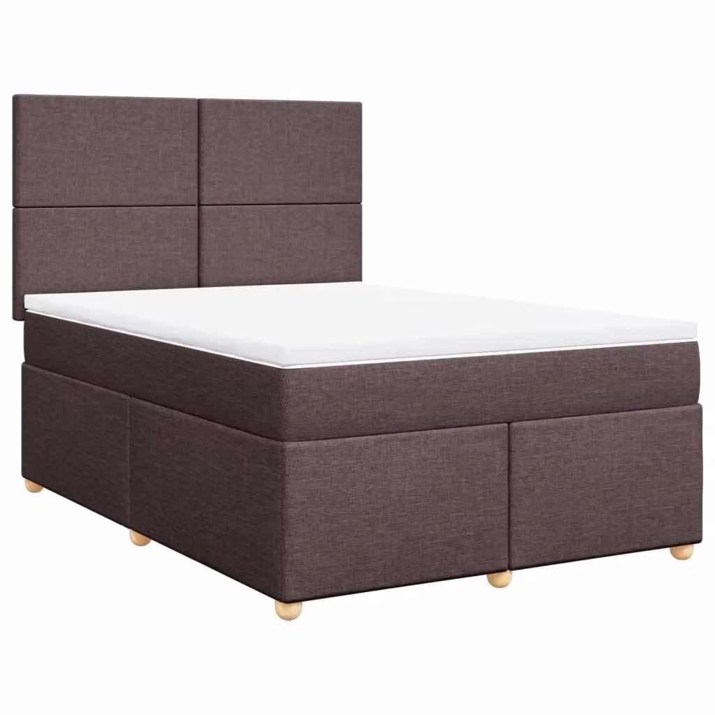 Letto Ibrido vidaXL con Giroletto a Molle e Materasso, Marrone e Bianco, L 140 x P 200 cm – 2