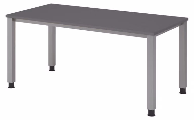 Scrivania bümö Serie Q - Struttura: argento, Dimensioni: 160 x 80 cm, Finitura: grafite