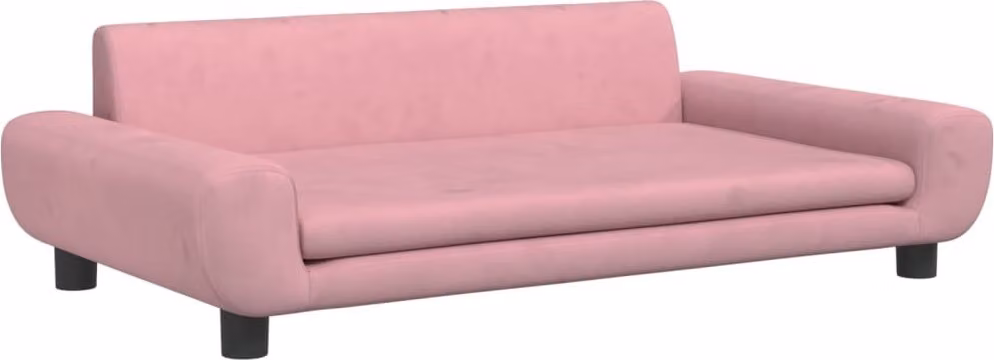 Lettino per Cani Rosa 100x54x33 cm in Velluto