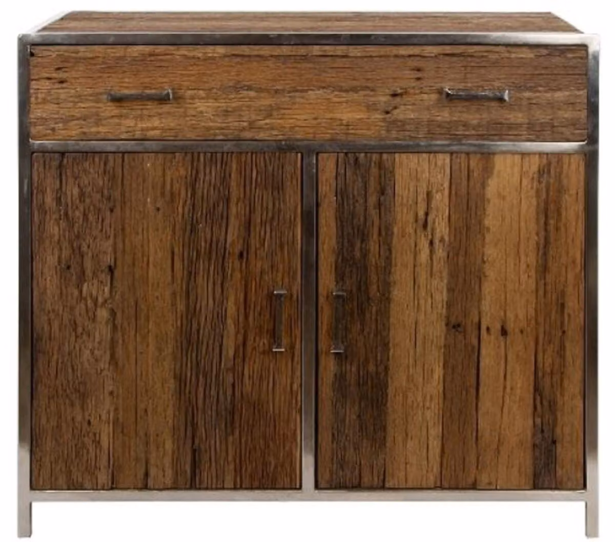 Casa Padrino credenza a 2 ante e 1 cassetto marrone / argento 90 x 40 x h. 86 cm - Mobili