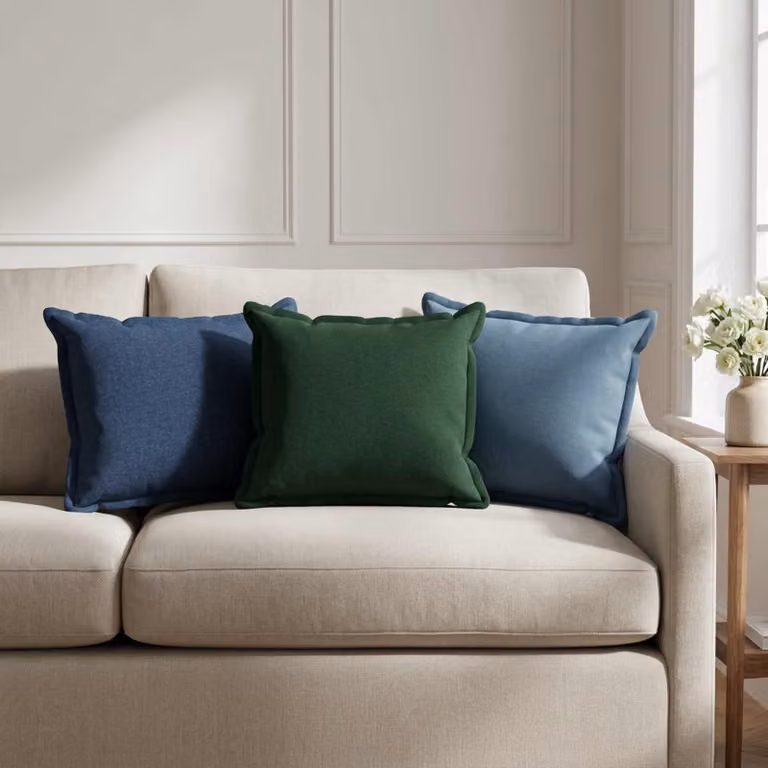 vidaXL Cuscino con cuscino HOUTEN 6 pz Blu Lino
