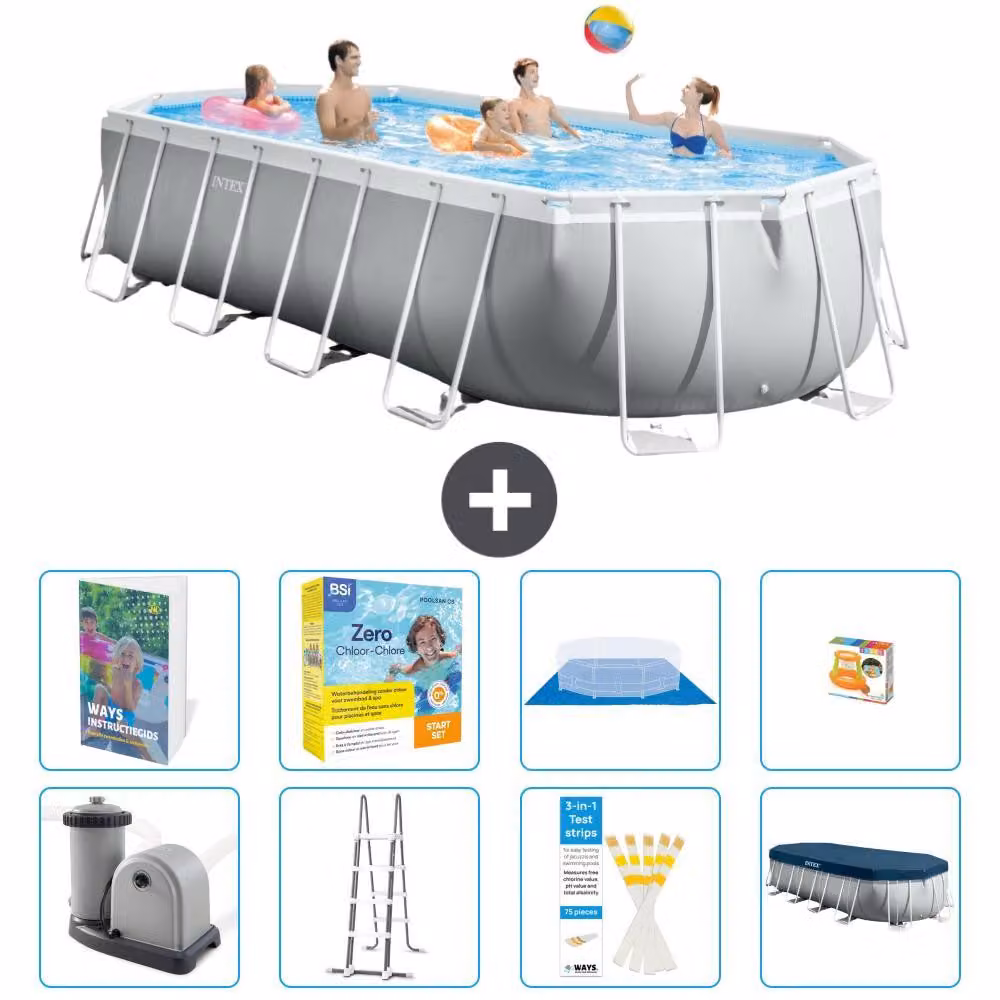 Piscina fuori terra ovale "Prism Frame" - 610x305x122 cm - 7 pezzi - Modello S529