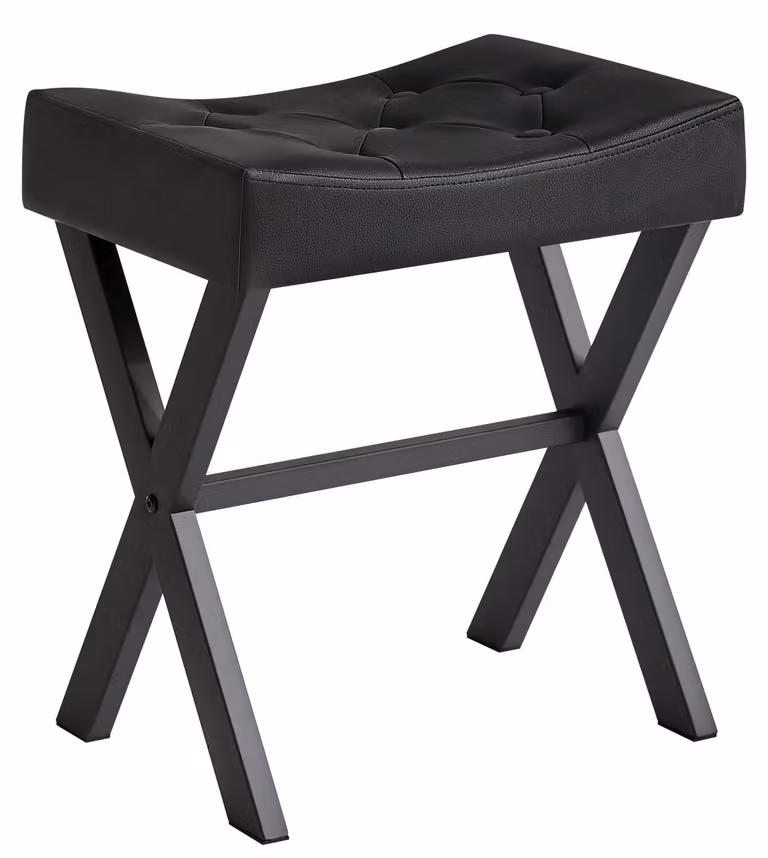 Comò multifunzionale per il trucco con pouf a forma di U - Nero
