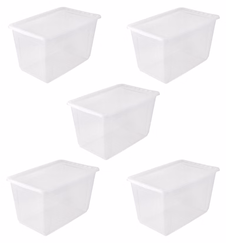 Contenitore portaoggetti keeeper bea, con sistema Air Control, dimensioni 59 x 39 x 35 cm, capacità 52 litri, colore trasparente