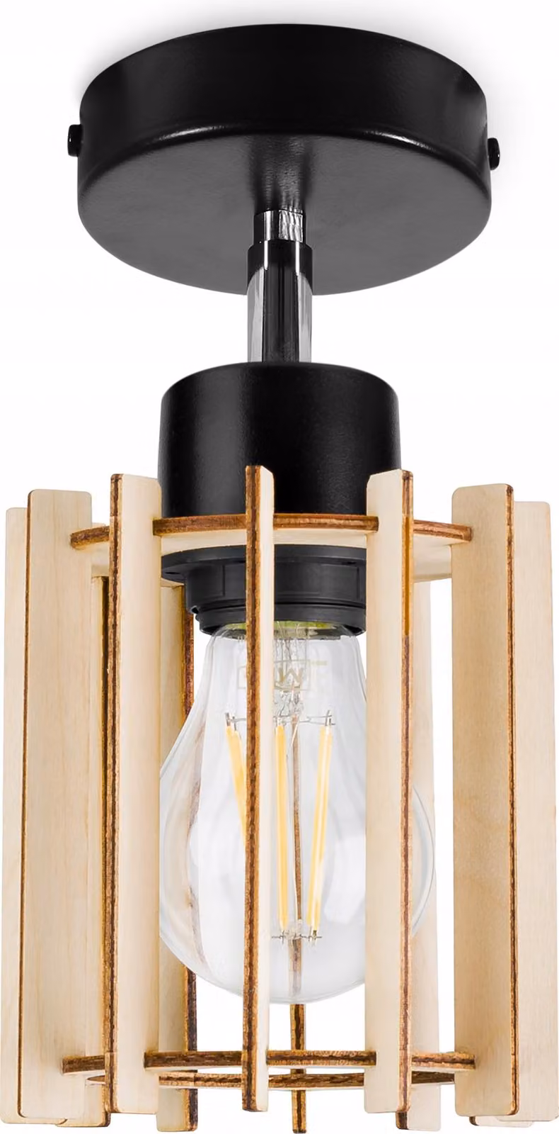 Moderno faretto LED da parete e soffitto in legno – Elegante lampada di design