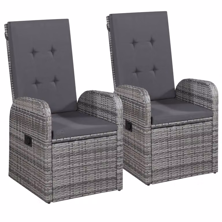 vidaXL set da pranzo da giardino 3 pezzi grigio