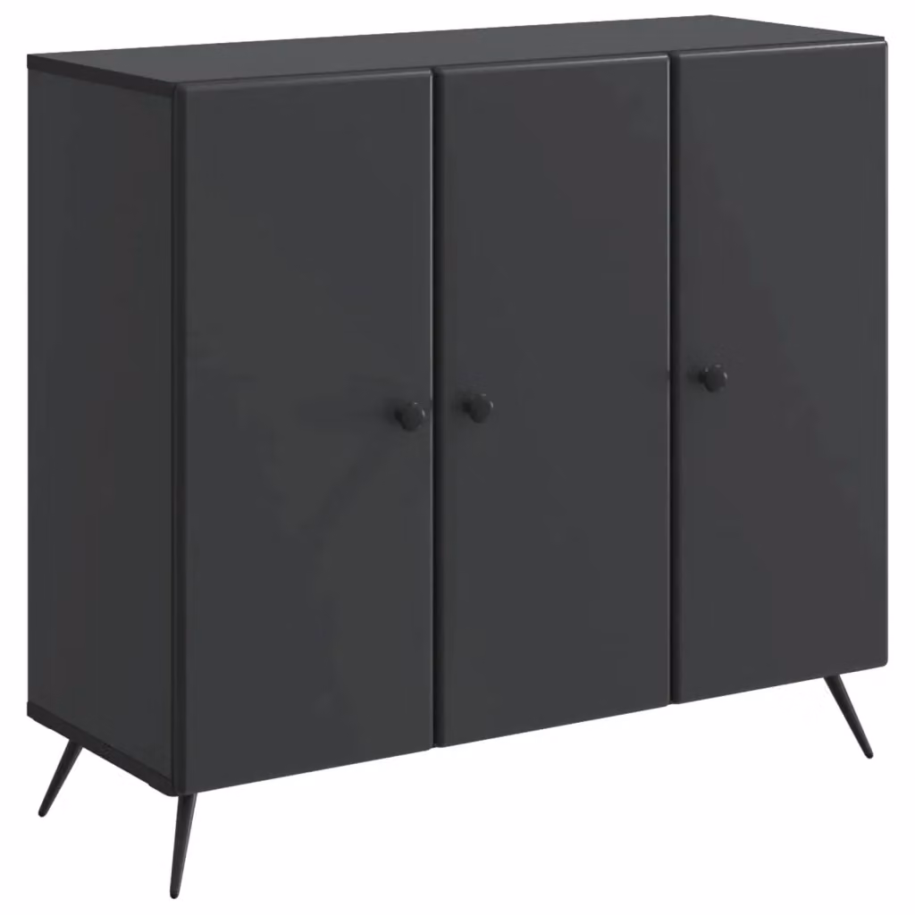 Credenza moderna vidaXL in MDF nero L: 89 cm, P: 34,5 cm, H: 80 cm – 2
