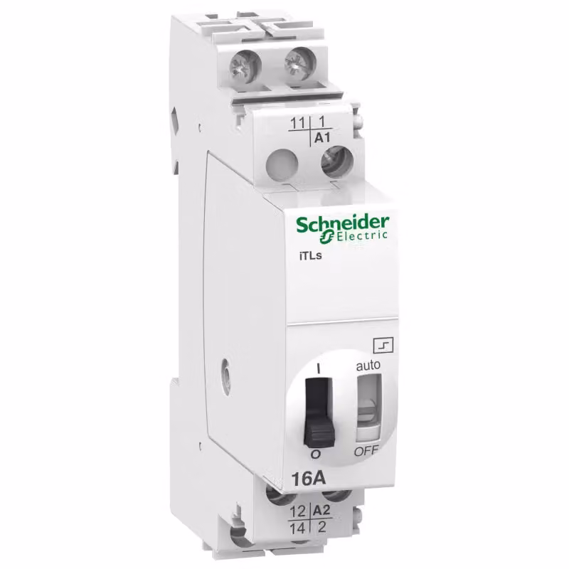 Interruttore a distanza Schneider Electric iTLs, 1P, 1S, 16 A, bobina 12 V CC, 24 V CA 50/60 Hz A9C32111