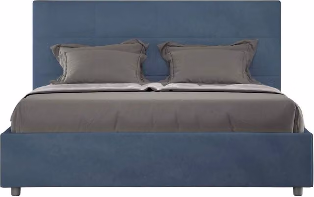 Letto contenitore una piazza e mezza Mika Ityhome imbottito in microfibra blu L: 130 cm, P: 200 cm