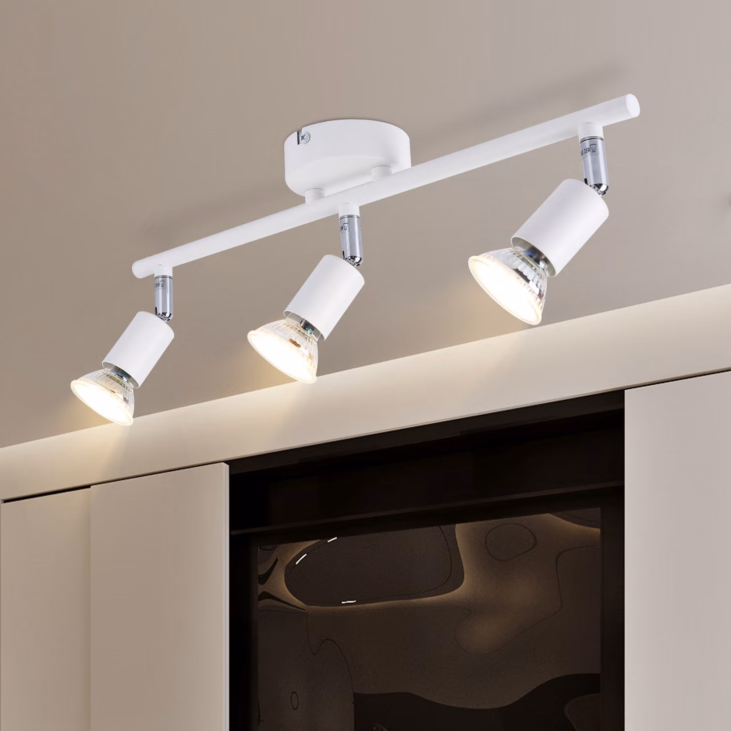 ZMH LED faretto da soffitto a 3 fiamme plafoniera per interni presa GU10 lampada da corridoio faretto da soffitto per camera da letto bagno corridoio cucina soggiorno