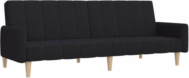 Divano letto | Sof¨¤ letto | Letto singolo a 2 Posti Nero in Tessuto