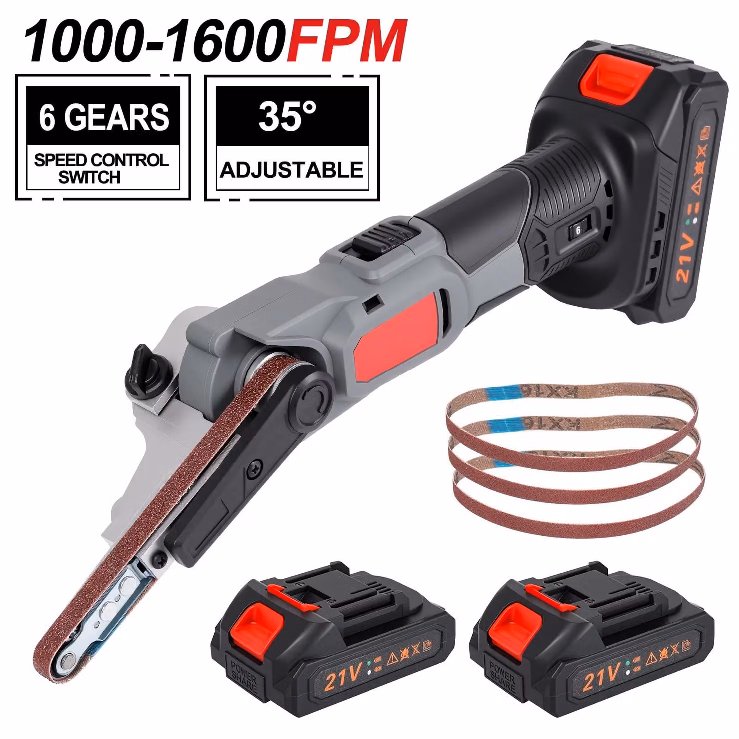 Mini smerigliatrice angolare - Smerigliatrice elettrica - Alimentata a batteria - 6 livelli di velocità - Adatta per legno e metallo - Portatile - 2 batterie
