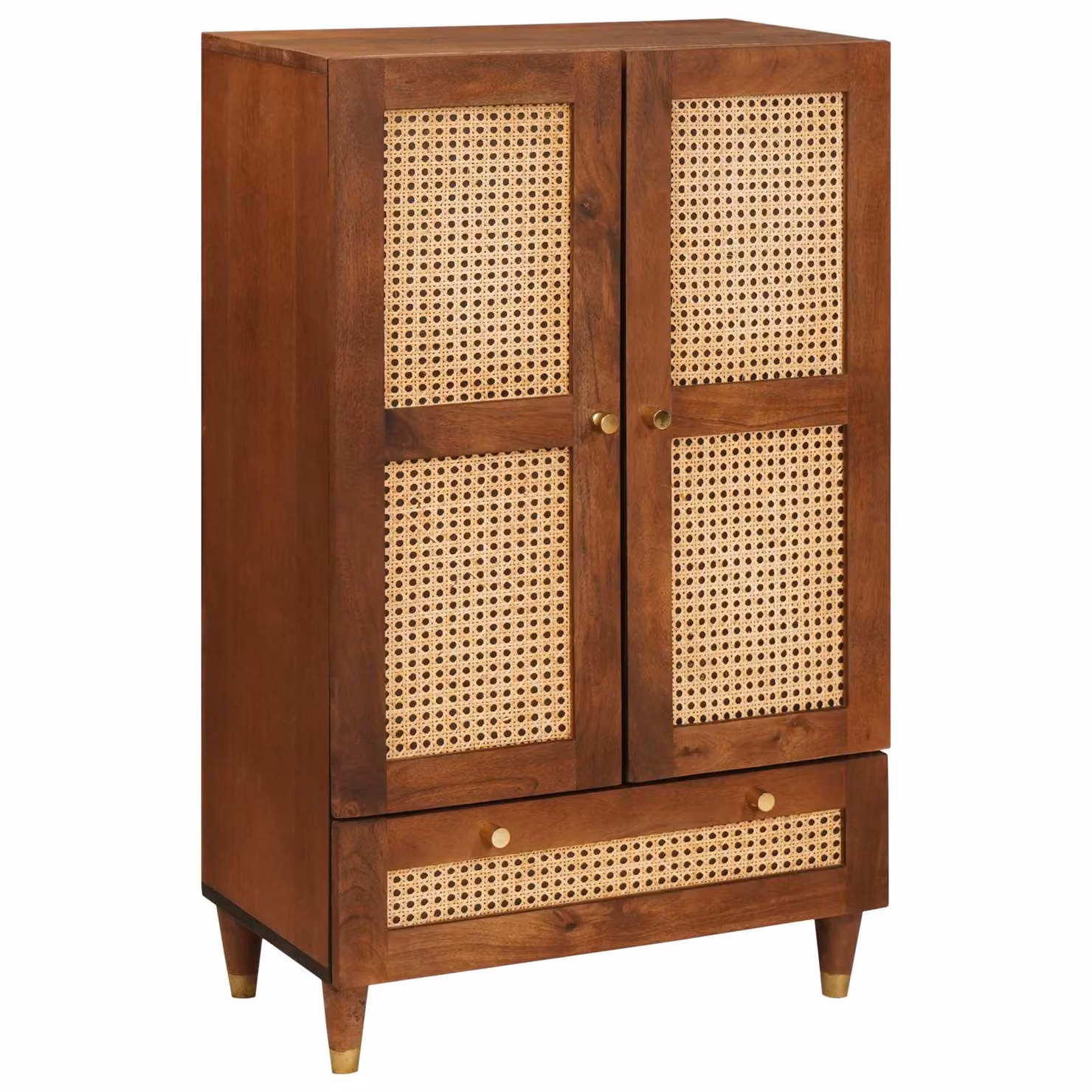 Mobile vidaXL in legno di mango massello marrone, L: 60 cm, P: 33,5 cm, H: 100 cm