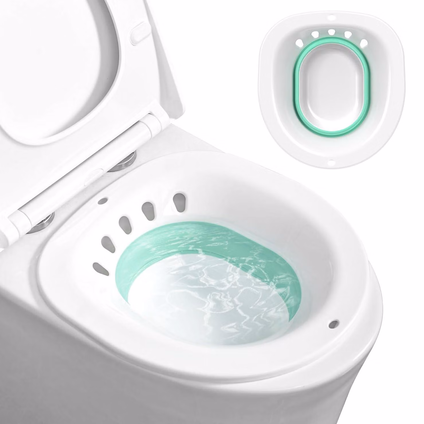 Elzusha - Vasca da bagno pieghevole per il bagno, con inserto per bidet