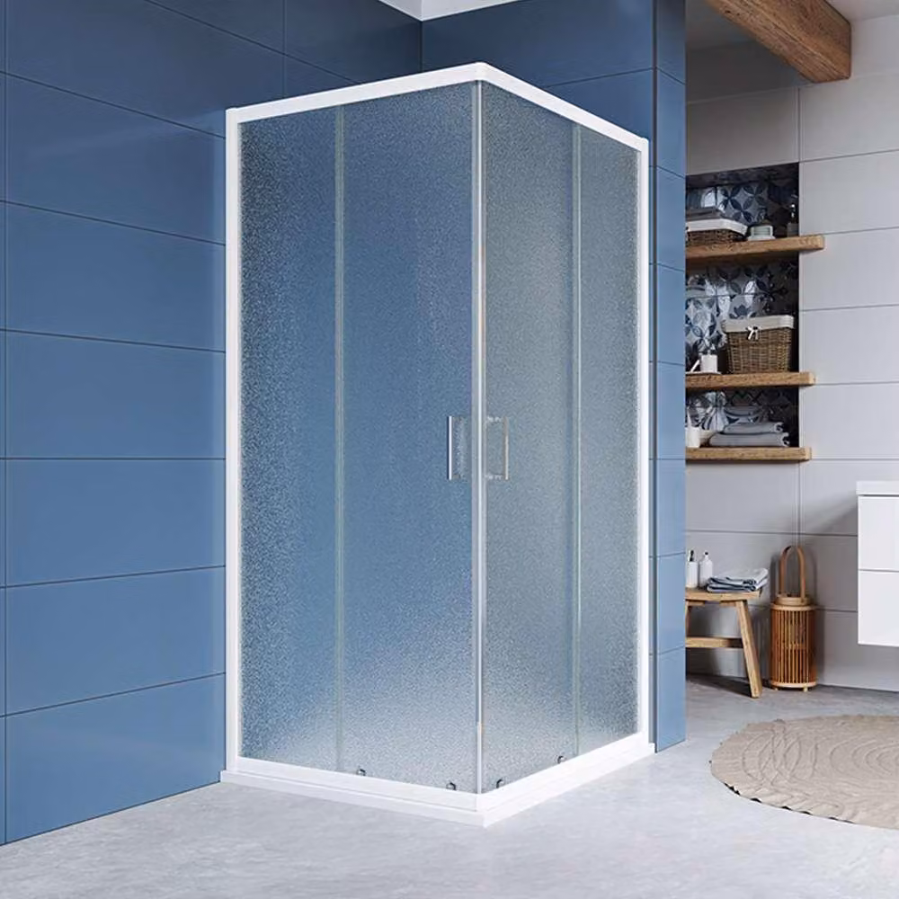 Mereo Box doccia, Kora, rettangolo, a scomparsa, 90x80 cm, ALU bianco, vetro Grape - CK34121Z