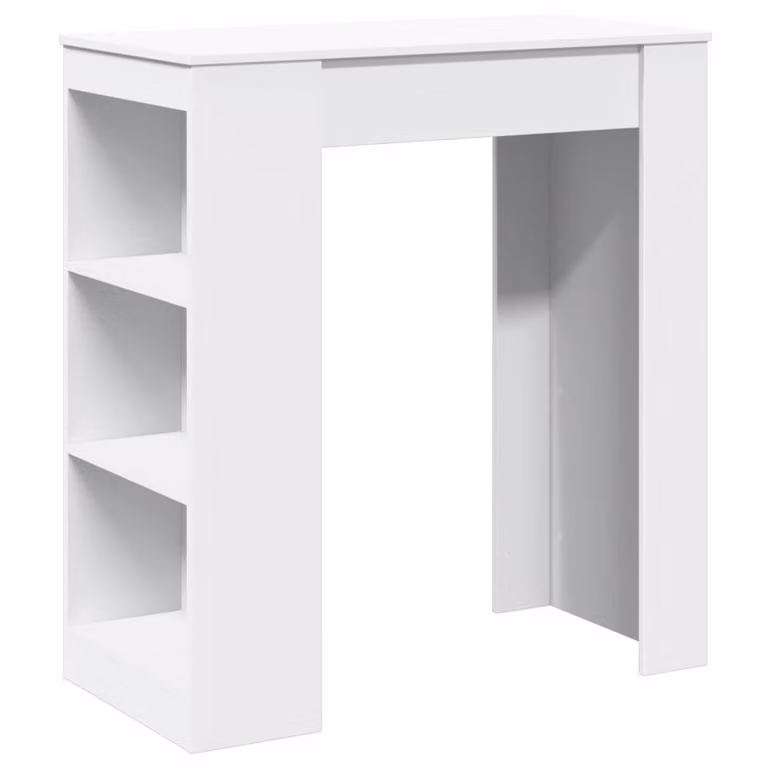 Tavolo Bar con Rastrelliera Bianco 95x47x103,5 cm Multistrato