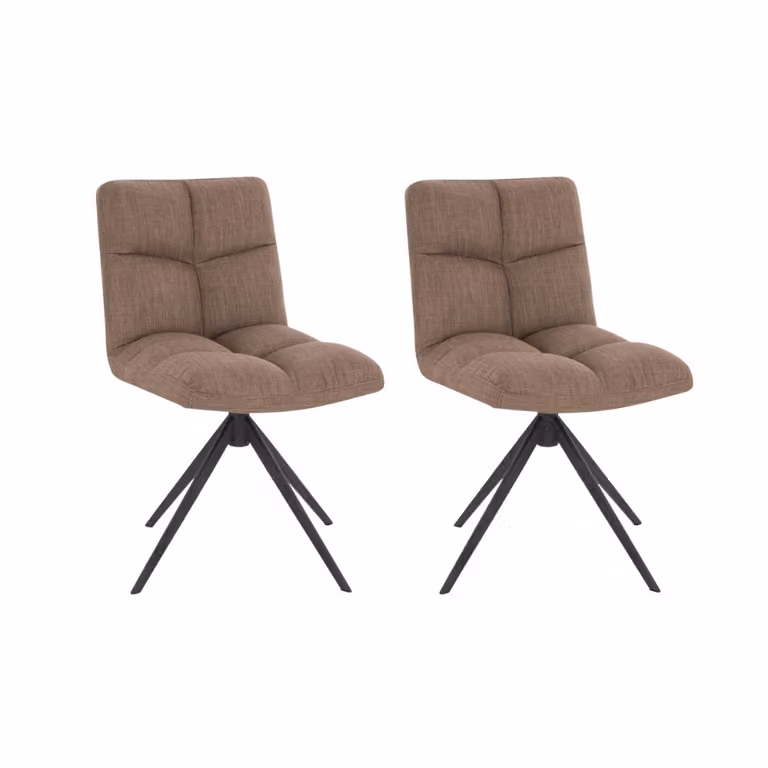 Home Deluxe - Sedia da sala da pranzo NODA - set di 2, colore: grigio/marrone - girevole a 360 gradi, imbottitura morbida, carico massimo 120 kg I Sedia da cucina Sedie da pranzo Sedie da sala da pranzo