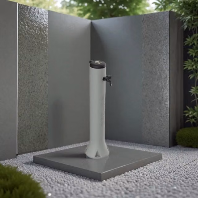 Sined Tritone Fontanella Da Giardino In Hdpe Con Gancio Portagomma h 100 Cm Tortora