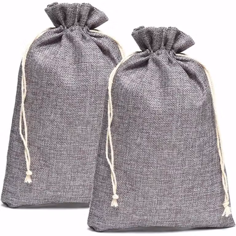 Sacchetti in tessuto grigi, 25x35 cm, set da 8