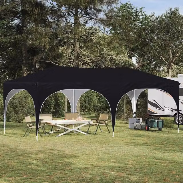 Tenda per feste a pop-up 575 x 288 x 245 cm Nero Tessuto Oxford 42019887