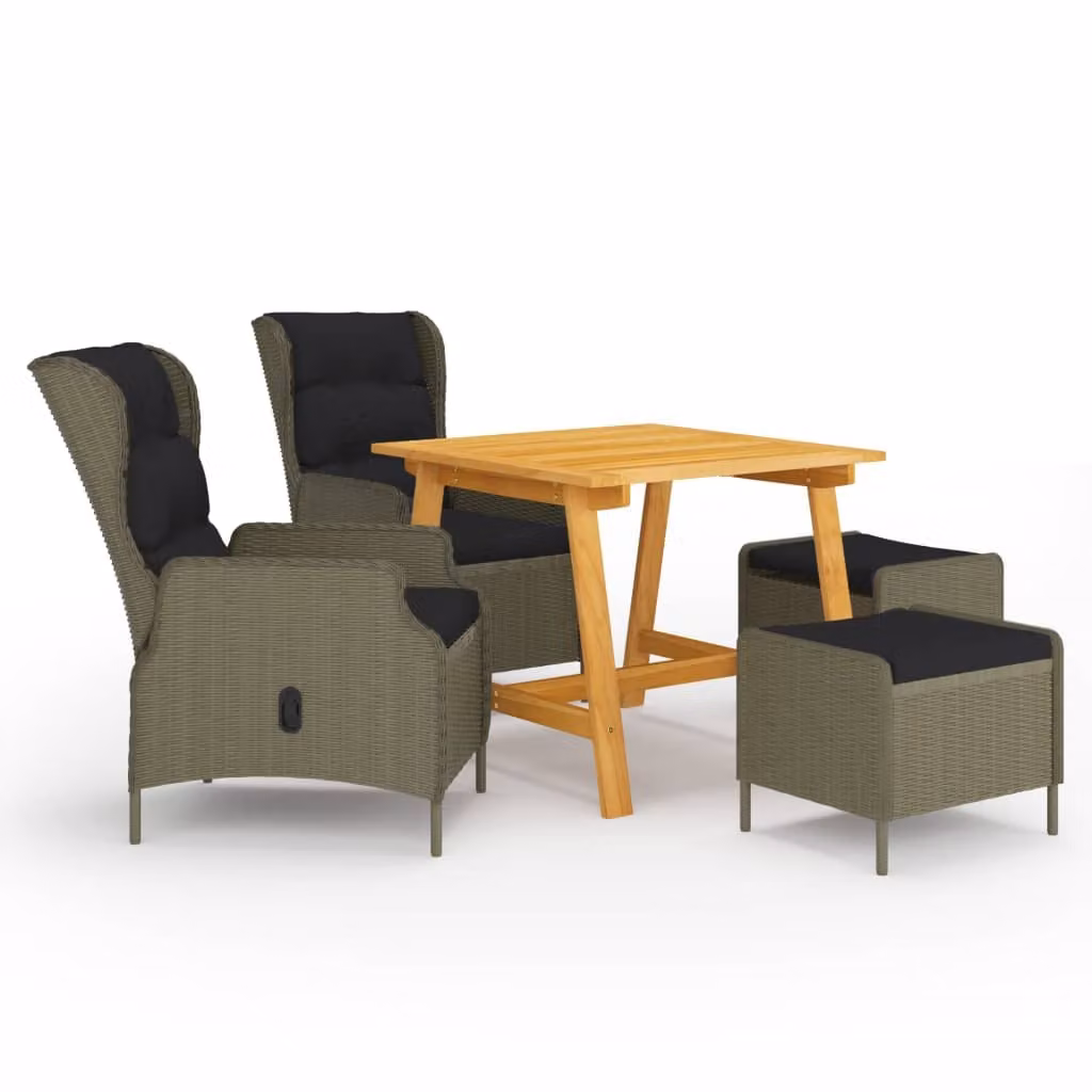Maison Exclusive - Set da pranzo da giardino a 5 pezzi, marrone