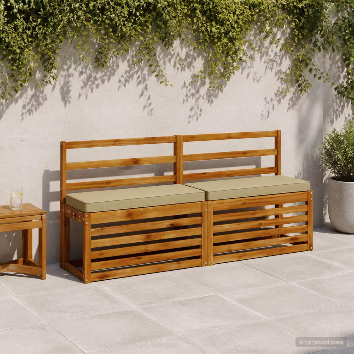 Cuscino per Panchina vidaXL in Poliestere con Rivestimento Lavabile e Resistente ai Raggi UV, Disponibile in Verde o Beige