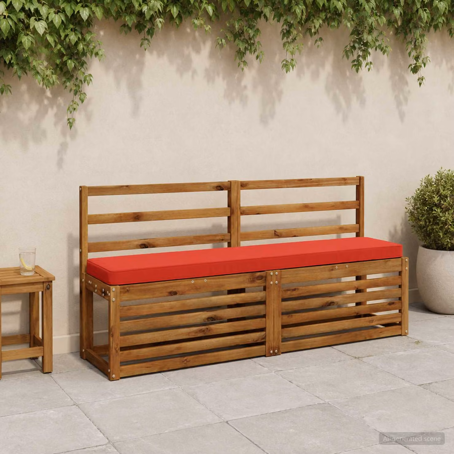 Set di 2 cuscini per panchina vidaXL VUGHT in poliestere rossi con rivestimento rimovibile e resistente ai raggi UV