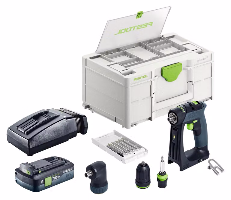 Trapano avvitatore a batteria Festool CXS 18-Basic Basic 18 V 40 Nm senza spazzole + 1x batteria ricaricabile 4,0 Ah + caricatore rapido + systainer