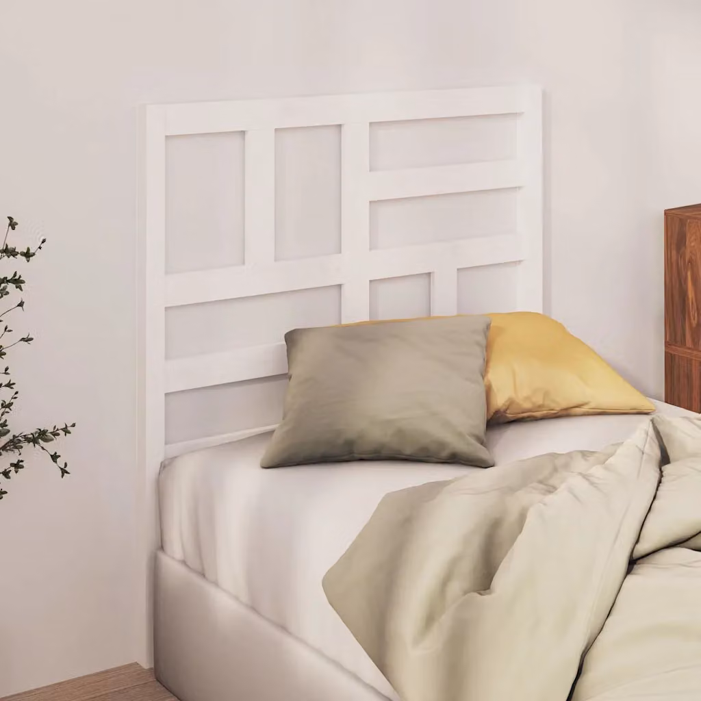 Testiera per letto moderna vidaXL in legno massello di pino bianco L 106 cm, P 4 cm, H 104 cm