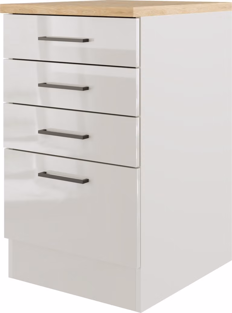 Mobile cucina estraibile Flex Well Lund 50 x 60 x 85 cm grigio chiaro lucido grigio fumo opaco