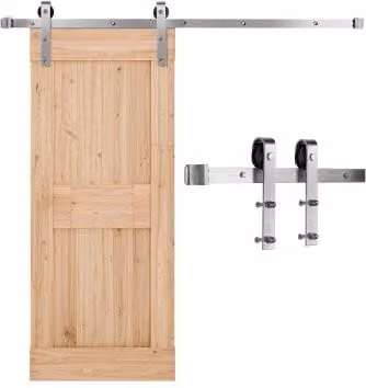 Kit Ferramenta per Porta Scorrevole da Fienile VEVOR in Acciaio Argento, Binario da 1524 mm con Capacità 150 kg e Rullo a Forma J