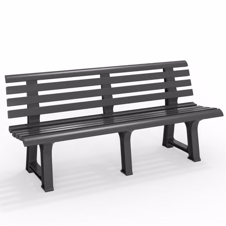 Panchina da giardino Orchidea a 3 posti L 145 x P 49 x H 74 cm, colore Athracite