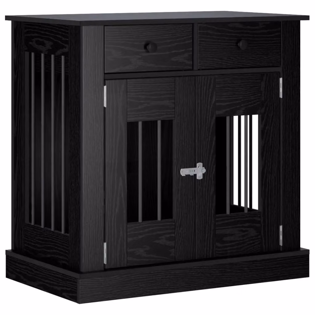 Mobile da cassa per cani vidaXL in MDF, colore Nero, L 80 x P 47,5 x H 80 cm – 2