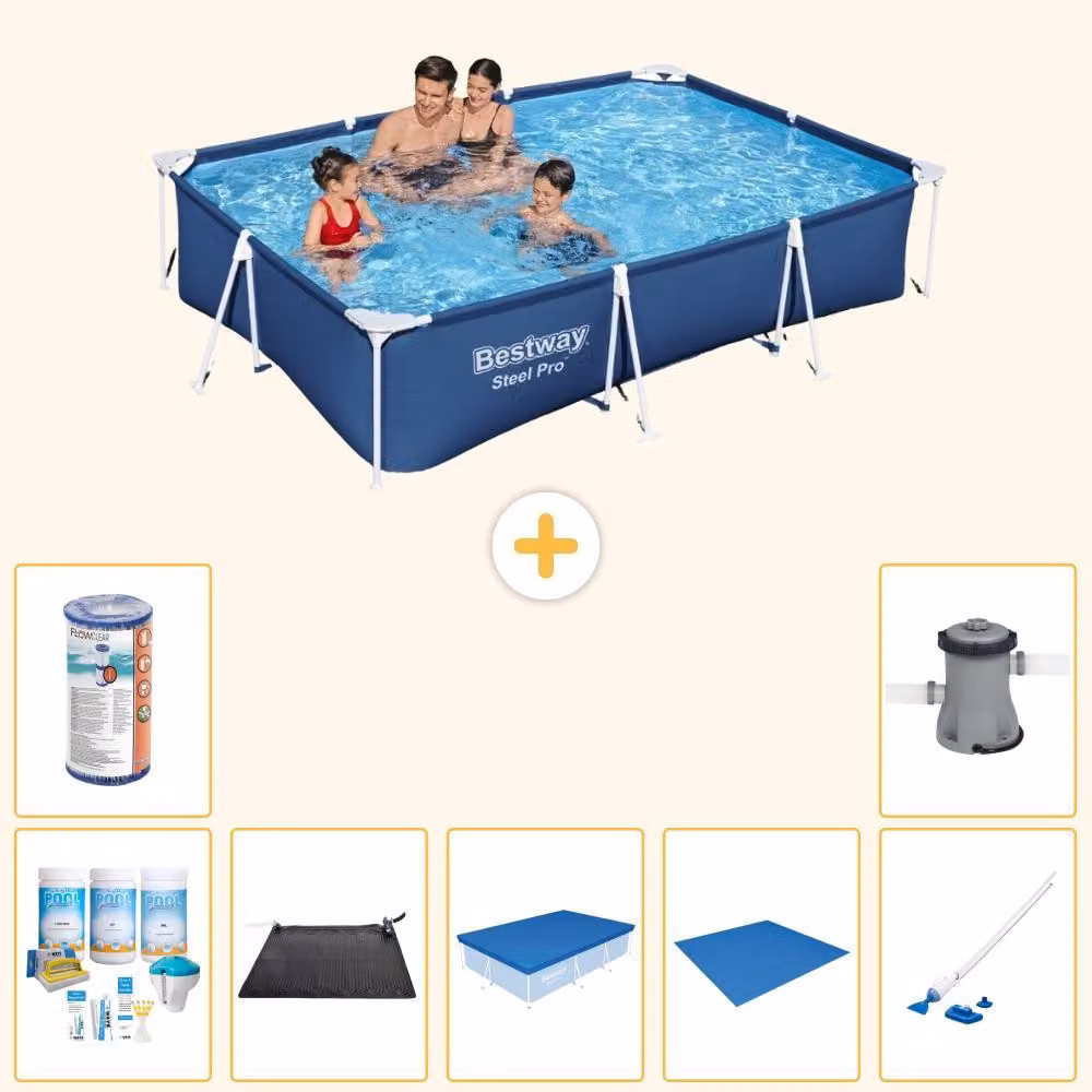 Bestway Steel Pro, piscina rettangolare - 300x201x66 cm - 8 pezzi - Modello S22259